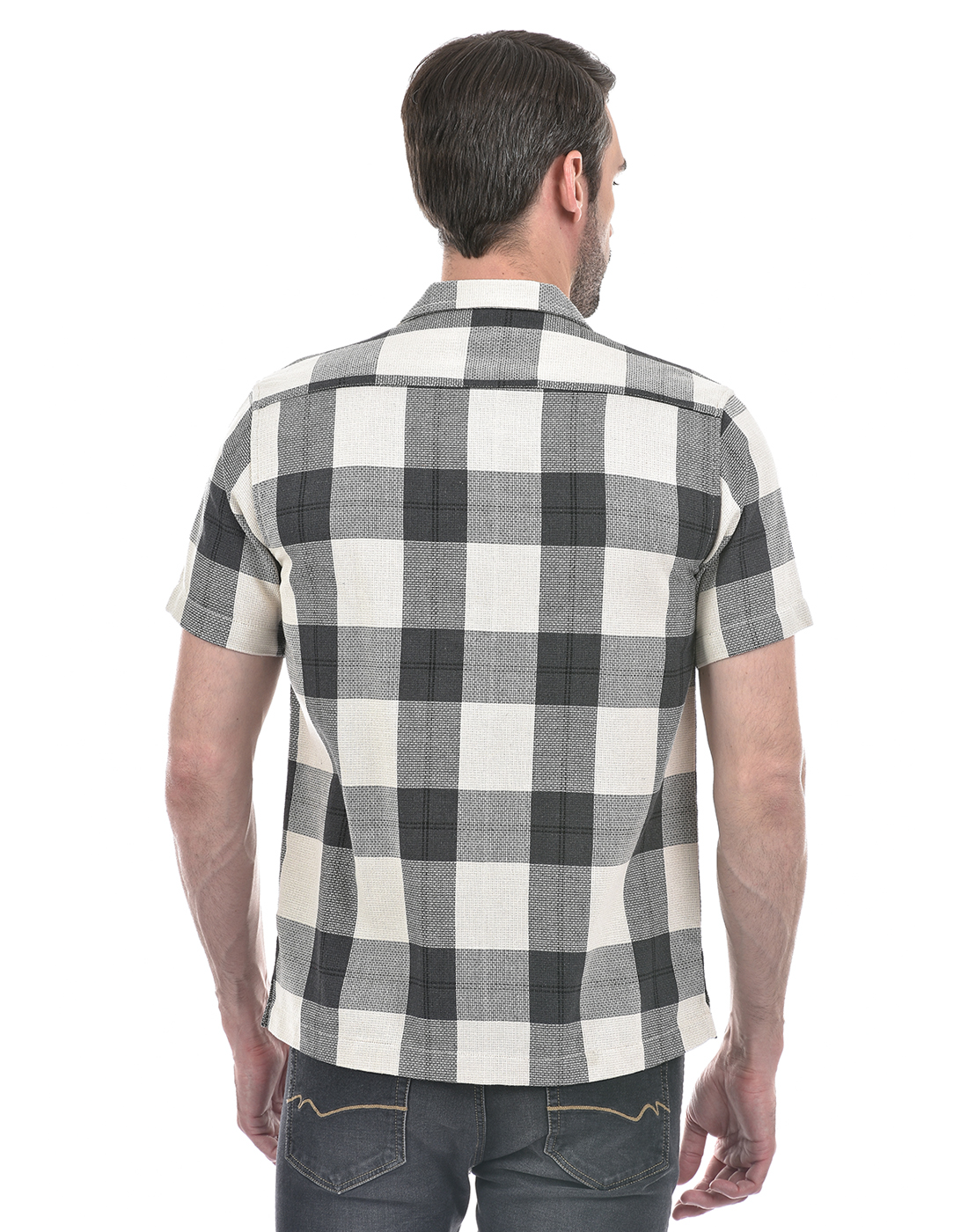 Numero Uno Men Checkered Grey Shirt